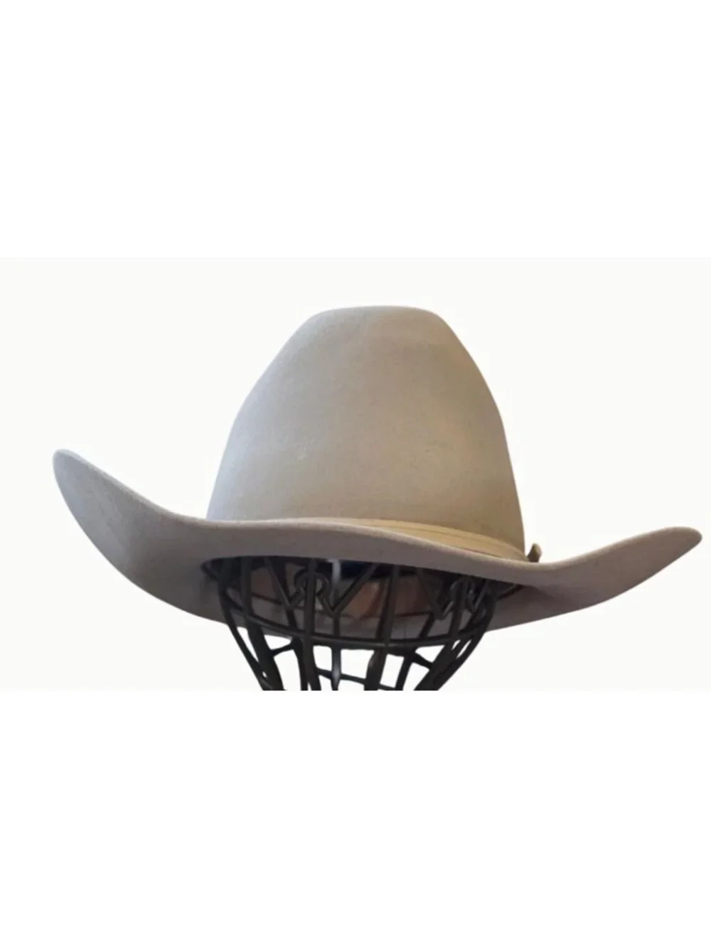 VINTAGE Larry Mahan 100X Pure Fur Felt Cowboy Hat - Silver Belly/Natural - Custo - Picture 2 of 8
